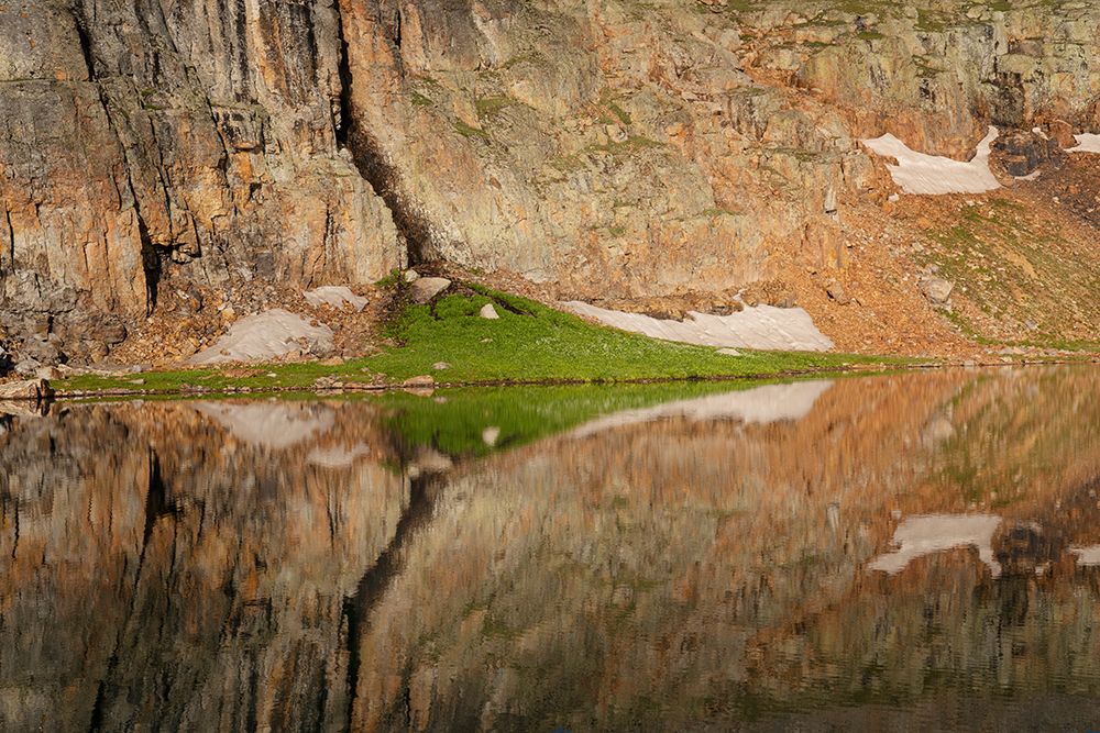 USA-Colorado-Uncompahgre National Forest Cliff face reflected in Bullion King Lake art print by Jaynes Gallery for $57.95 CAD