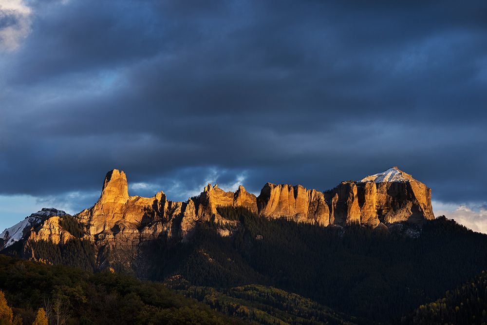 USA-Colorado-Uncompahgre National Forest Sunset on aspens and rock formations art print by Jaynes Gallery for $57.95 CAD
