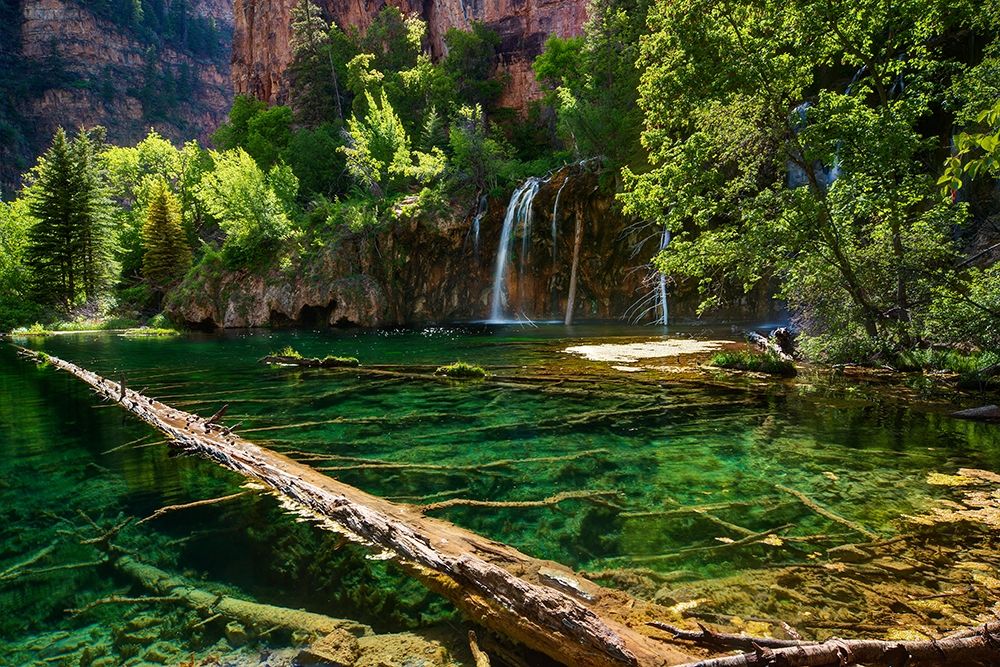 Lush and beautiful hanging lake near Glenwood springs in the Colorado Rocky Mountains art print by Steve Mohlenkamp for $57.95 CAD