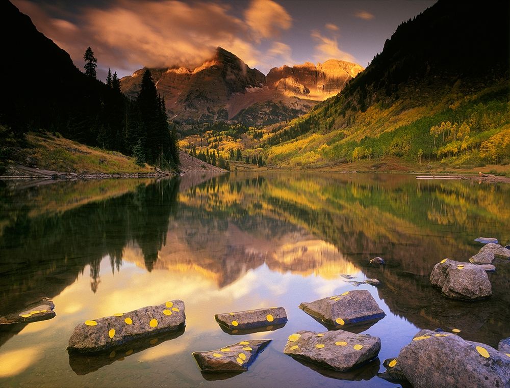 Sunrise on the Maroon Bells-Rocky Mountains-near Aspen Colorado art print by Steve Mohlenkamp for $57.95 CAD