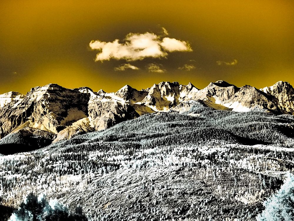 USA-Colorado Infrared of view of Mount Sneffels and Aspen trees art print by Terry Eggers for $57.95 CAD