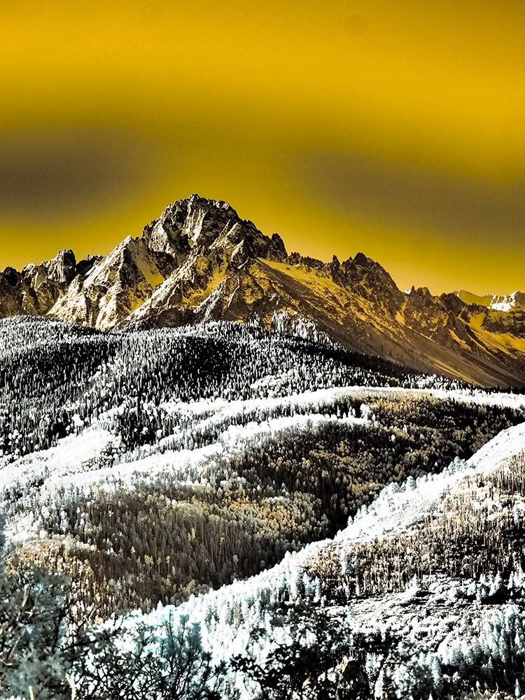 USA-Colorado Infrared of view of Mount Sneffels and Aspen trees art print by Terry Eggers for $57.95 CAD