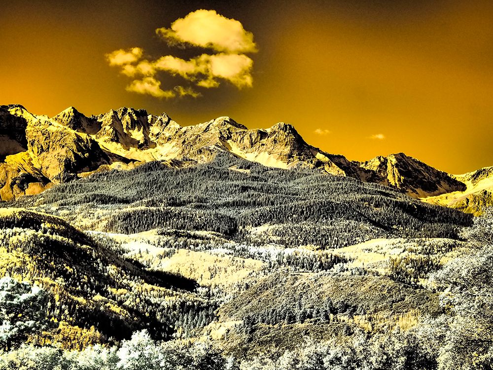 USA-Colorado Infrared of view of Mount Sneffels and Aspen trees art print by Terry Eggers for $57.95 CAD