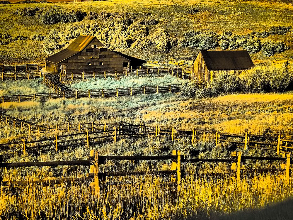 USA-Colorado Infrared of old barn along Last Dollar Road art print by Terry Eggers for $57.95 CAD