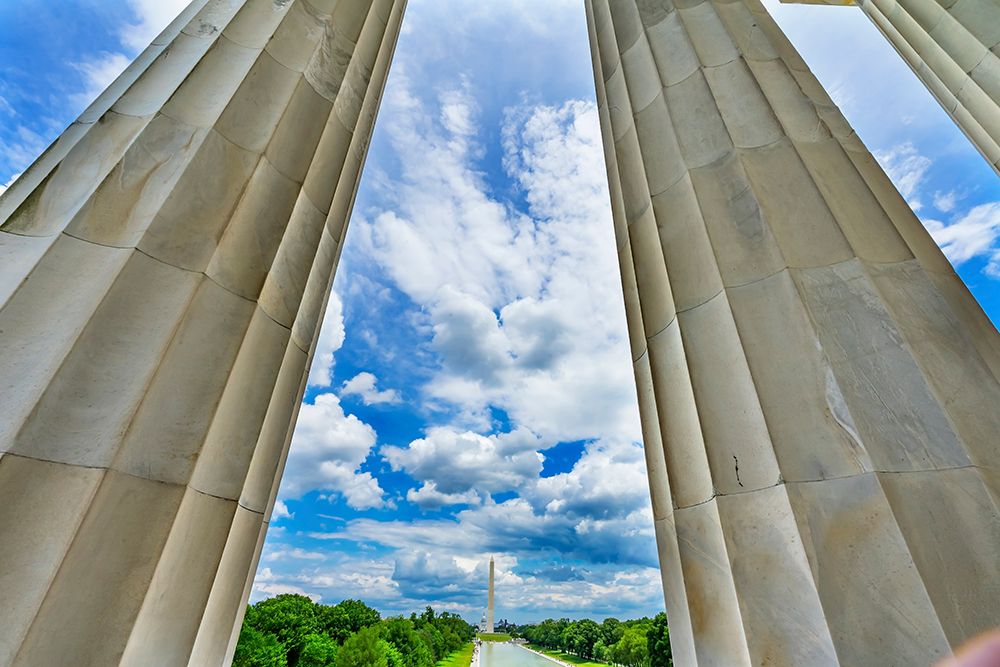 Tall white columns-Lincoln Memorial-Washington DC-Dedicated 1922 art print by William Perry for $57.95 CAD
