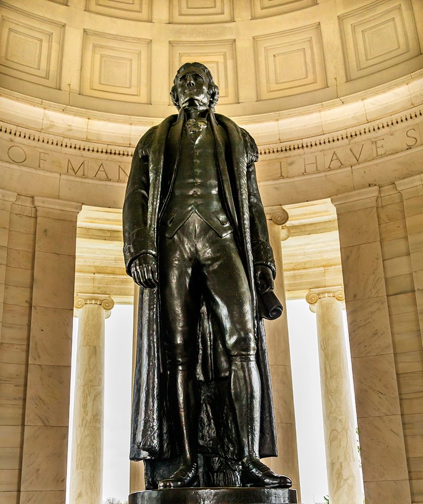 Bronze Jefferson Statue-Jefferson Memorial-Washington DC-Statue by Rudolph Evans 1947 art print by William Perry for $57.95 CAD