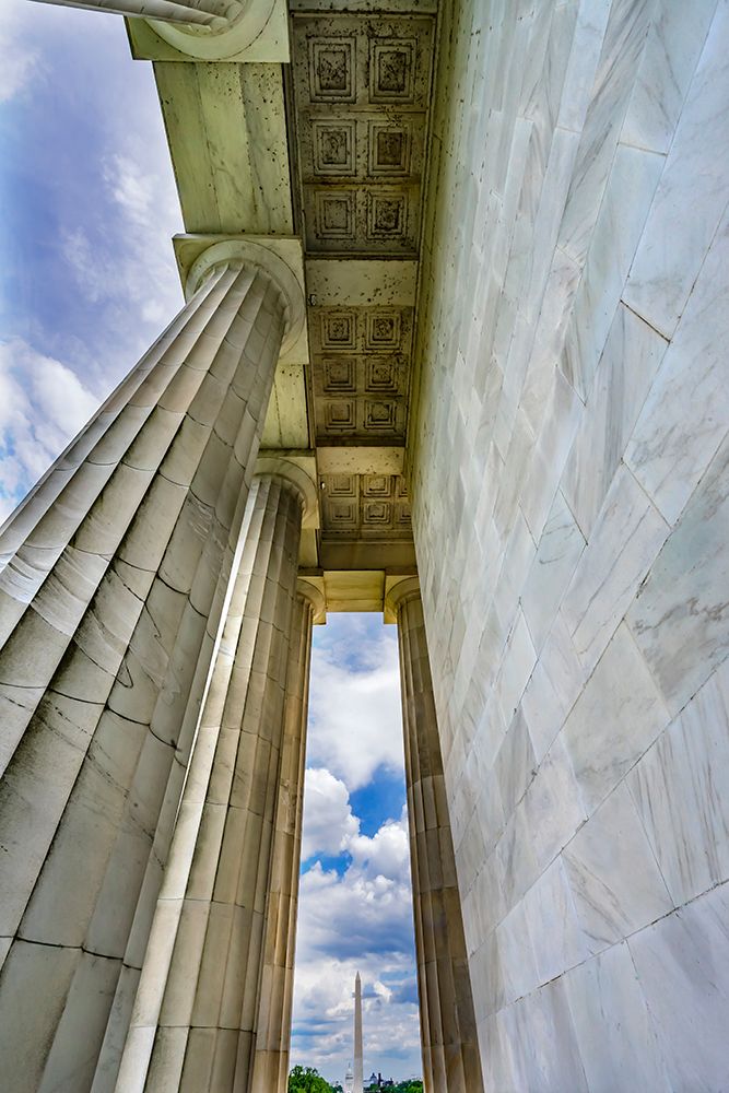 Tall white columns-Lincoln Memorial-Washington DC-Dedicated 1922 art print by William Perry for $57.95 CAD