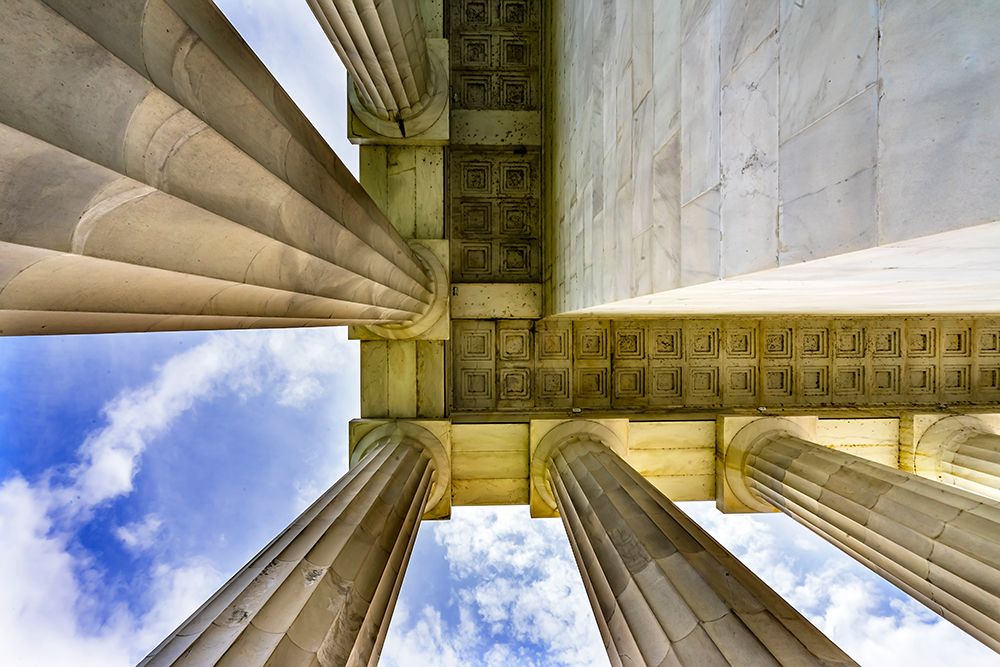 Tall white columns-Lincoln Memorial-Washington DC-Dedicated 1922 art print by William Perry for $57.95 CAD