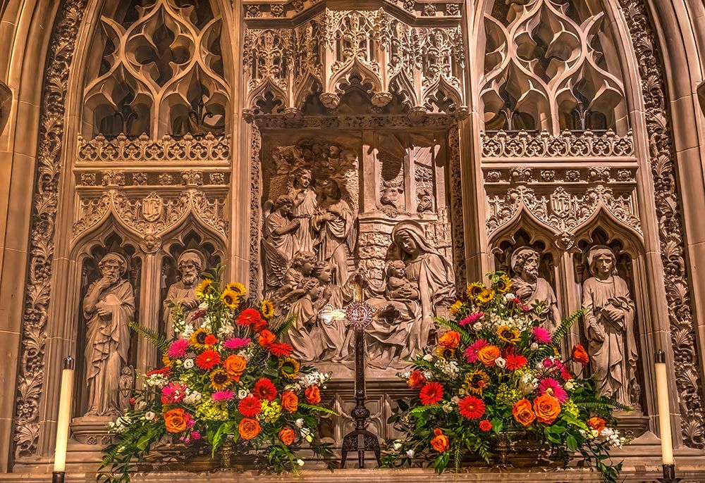 Jesus crucifix, Washington National Cathedral, Washington DC. Construction started 1907. art print by William Perry for $57.95 CAD