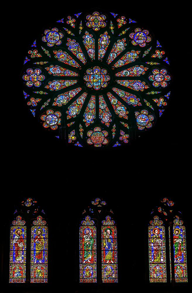 Rose window stained glass, Washington National Cathedral, Washington DC. Construction started 1907. art print by William Perry for $57.95 CAD
