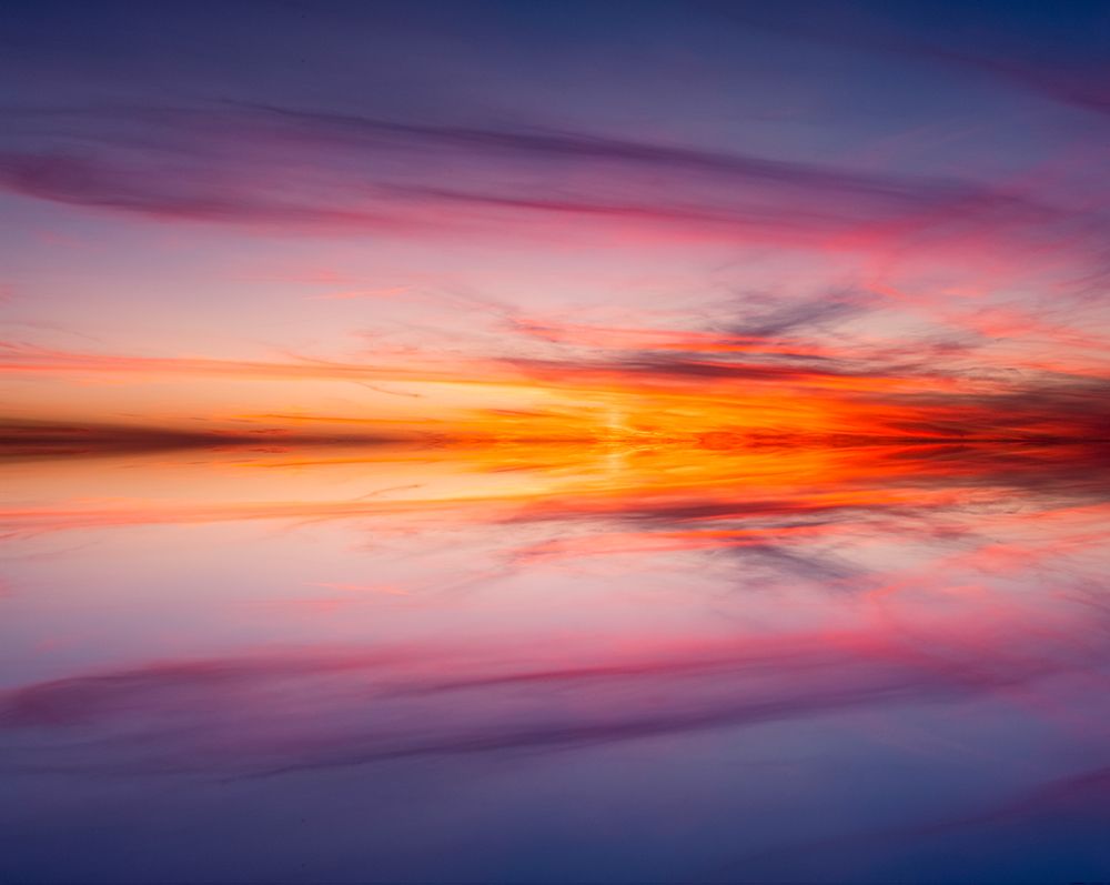 Sunset mirror reflection on Harney Lake at sunset-Florida art print by Adam Jones for $57.95 CAD
