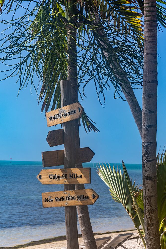 USA, Florida, Little Palm Island. Signpost to Other Places. art print by Hollice Looney for $57.95 CAD