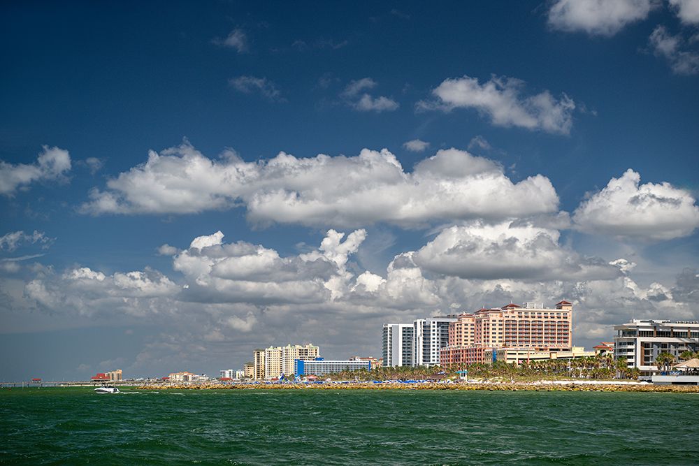 USA, Florida, St. Petersburg. Hotels lining the intercoastal waterway. art print by Sheila Haddad for $57.95 CAD