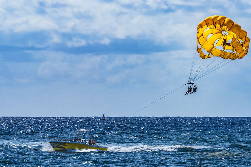 Two people parasailing-Fort Lauderdale-Florida art print by William Perry for $57.95 CAD