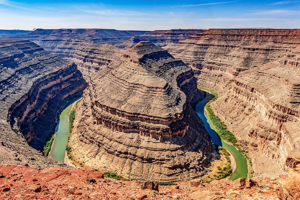 Monument Valley-Utah-San Juan River running through three sinuous canyons and valleys art print by William Perry for $57.95 CAD