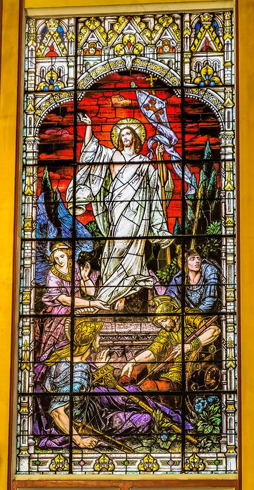 Christ the Victor Resurrection stained glass Gesu Church-Miami-Florida. Glass by Franz Mayer. art print by William Perry for $57.95 CAD