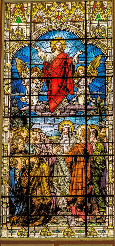 Jesus Ascension to Heaven stained glass Gesu Church-Miami-Florida. Glass by Franz Mayer. art print by William Perry for $57.95 CAD
