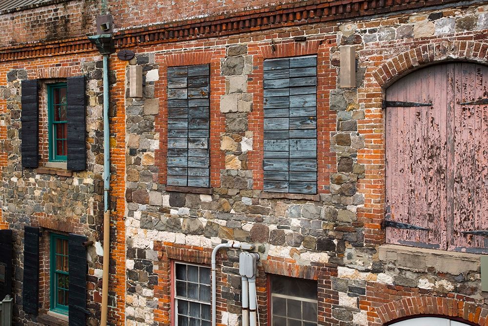 Georgia-Savannah Historic cobblestone building along Factors Walk art print by Joanne Wells for $57.95 CAD