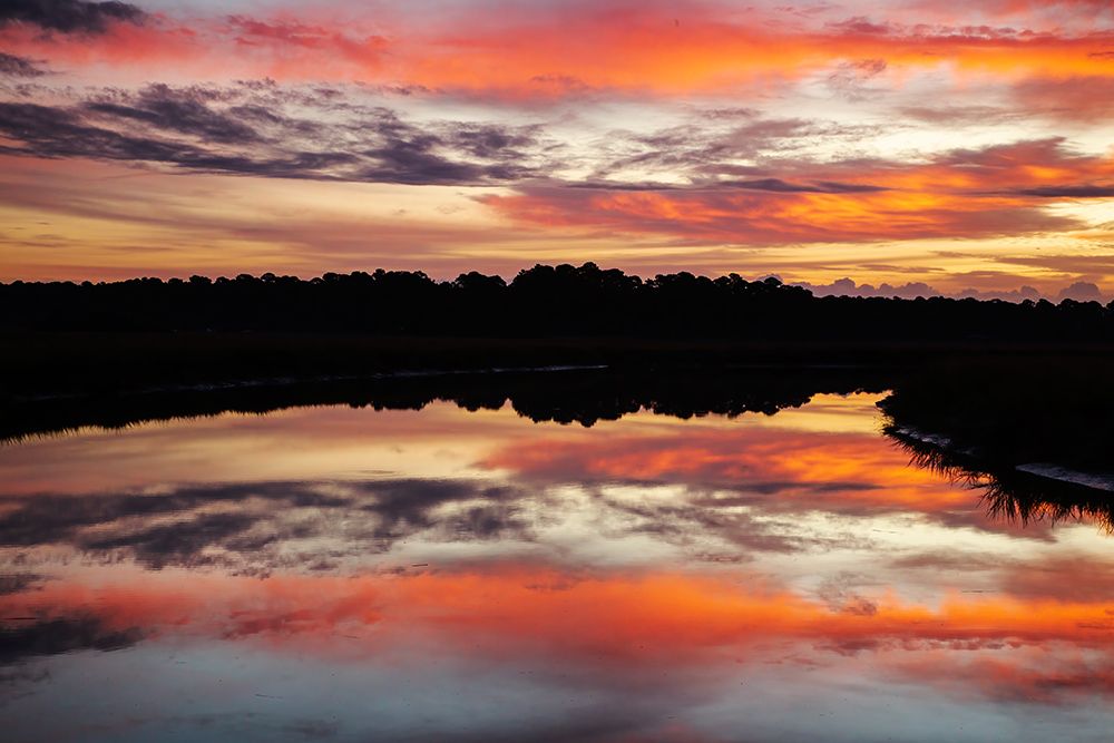 USA- Georgia- Savannah. Sunrise along Grimball Creek. art print by Joanne Wells for $57.95 CAD