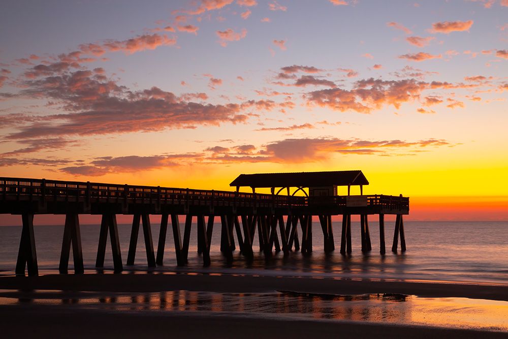 USA- Georgia. Silhouette of a pier in the sunrise- near Savannah. art print by Joanne Wells for $57.95 CAD