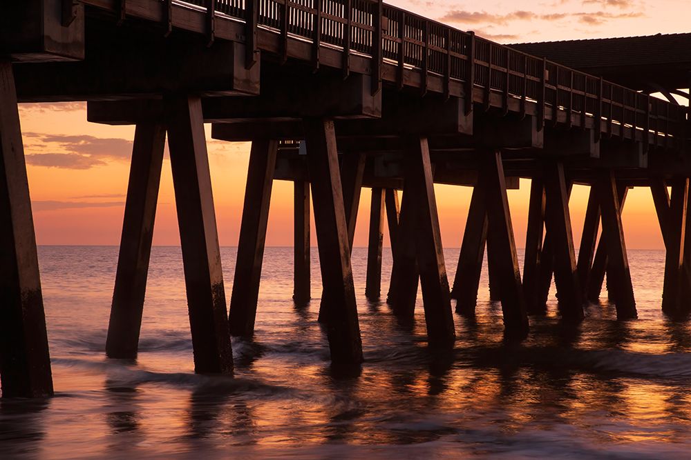 USA- Georgia. Silhouette of a pier in the sunrise- near Savannah. art print by Joanne Wells for $57.95 CAD