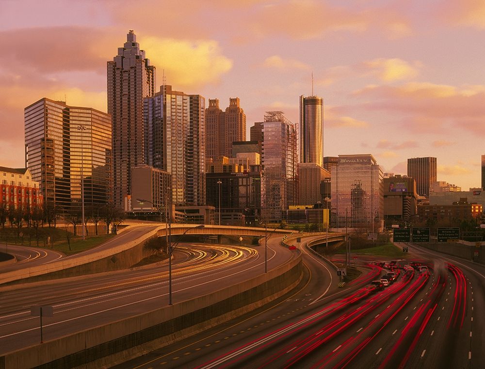 Atlanta Georgia skyline at dusk art print by Steve Mohlenkamp for $57.95 CAD