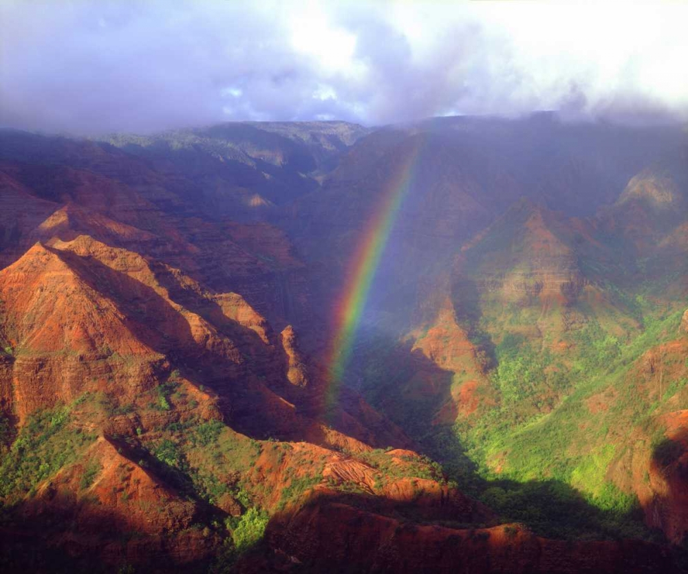 USA, Hawaii, Kauai A rainbow over Waimea Canyon art print by Christopher Talbot Frank for $57.95 CAD