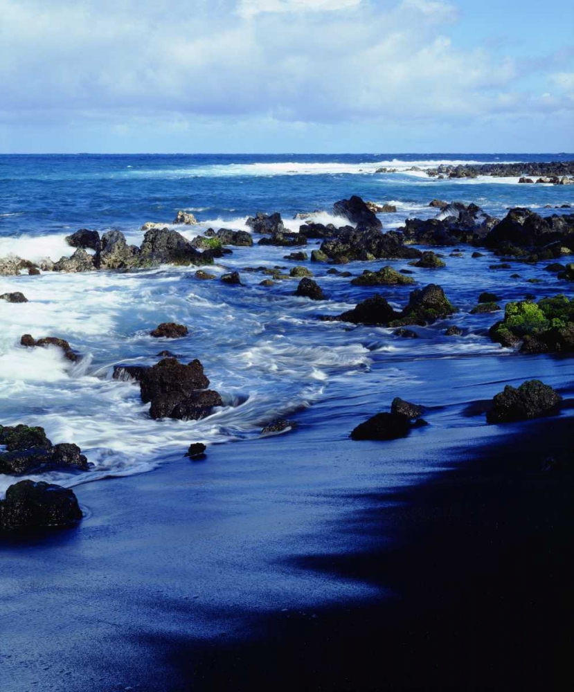 Hawaii Waves breaking on a black sand beach art print by Christopher Talbot Frank for $57.95 CAD