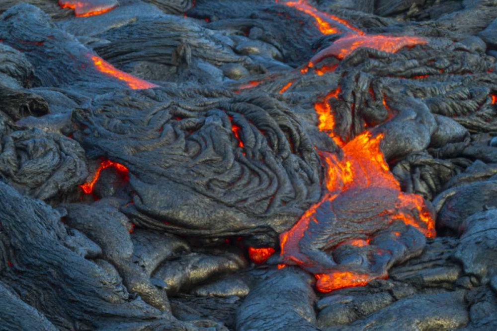 Hawaii, Kilauea Molten lava hardening art print by Cathy and Gordon Illg for $57.95 CAD