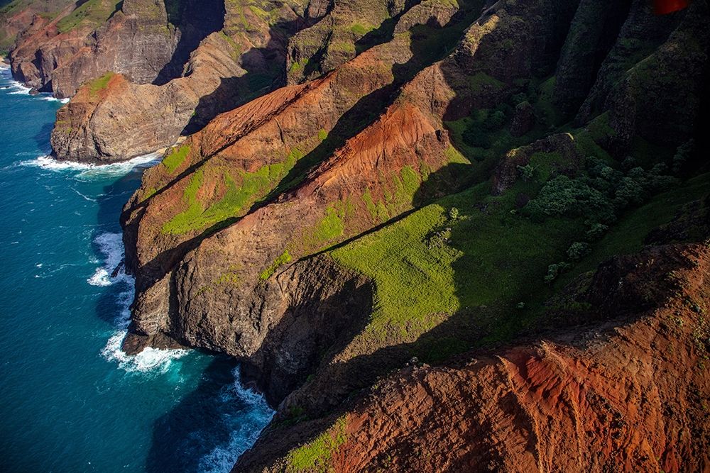 Aerial view of the Napali Coastline in Kauai-Hawaii-USA art print by Chuck Haney for $57.95 CAD