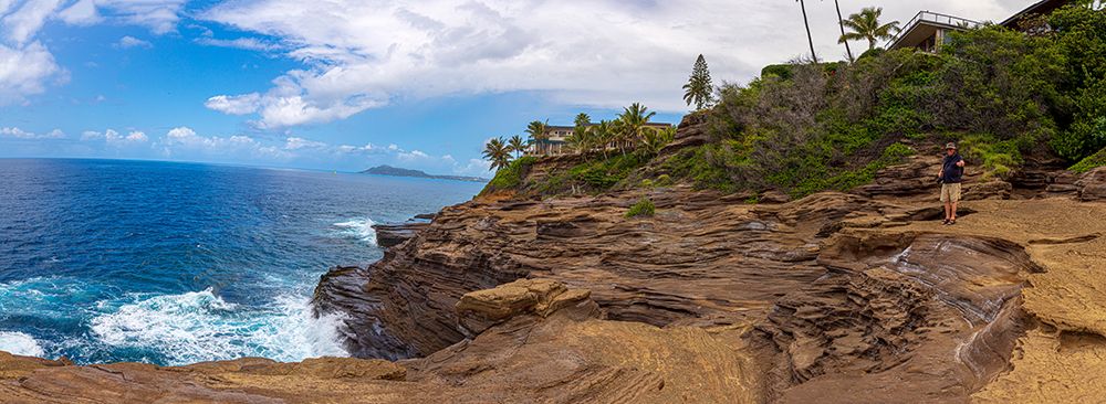 Ocean view from Spitting Caves-Hidden treasure in Honolulu-Oahu-Hawaii art print by Tom Norring for $57.95 CAD