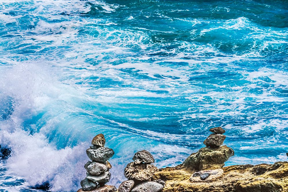 Cairns rock piles-Honolulu-Oahu-Hawaii. Cairns symbolize trails art print by William Perry for $57.95 CAD
