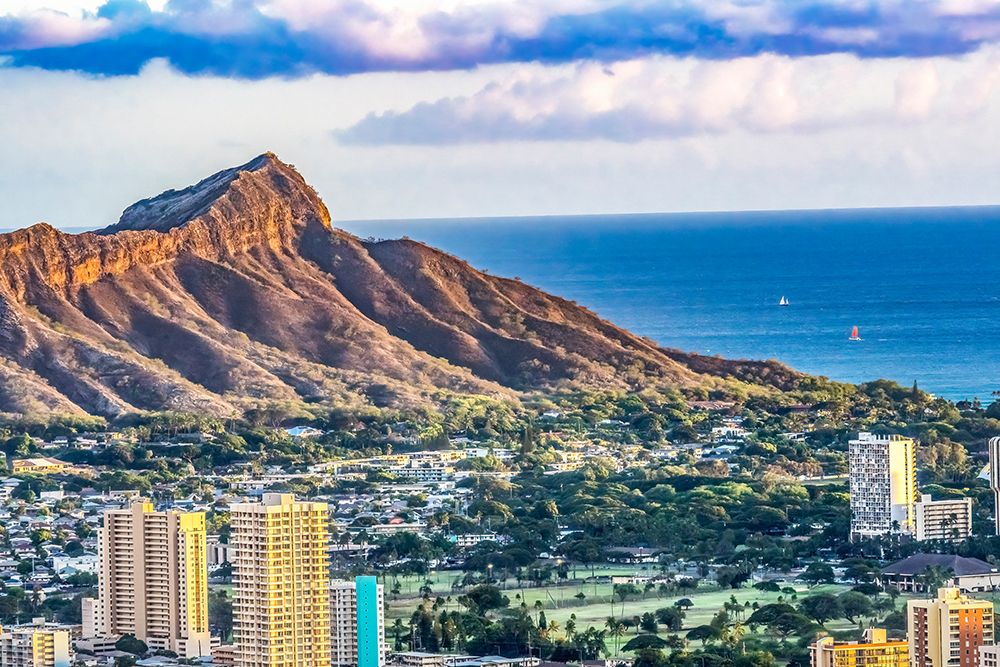 Waikiki Beach hotels-Honolulu-Hawaii. art print by William Perry for $57.95 CAD