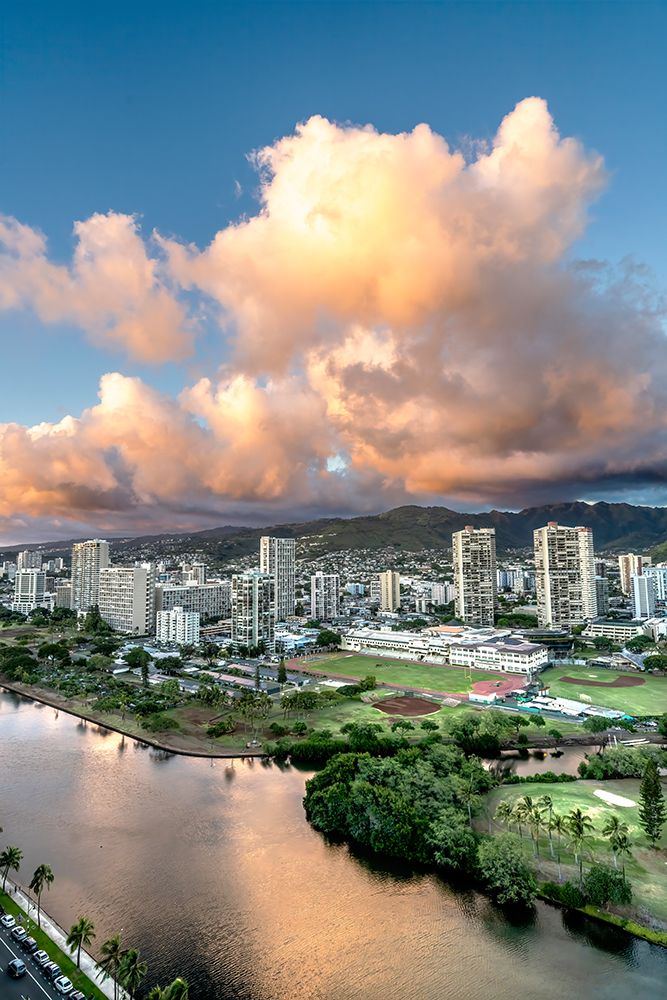 Colorful Ala Wai Canal, Honolulu, Oahu, Hawaii. art print by William Perry for $57.95 CAD