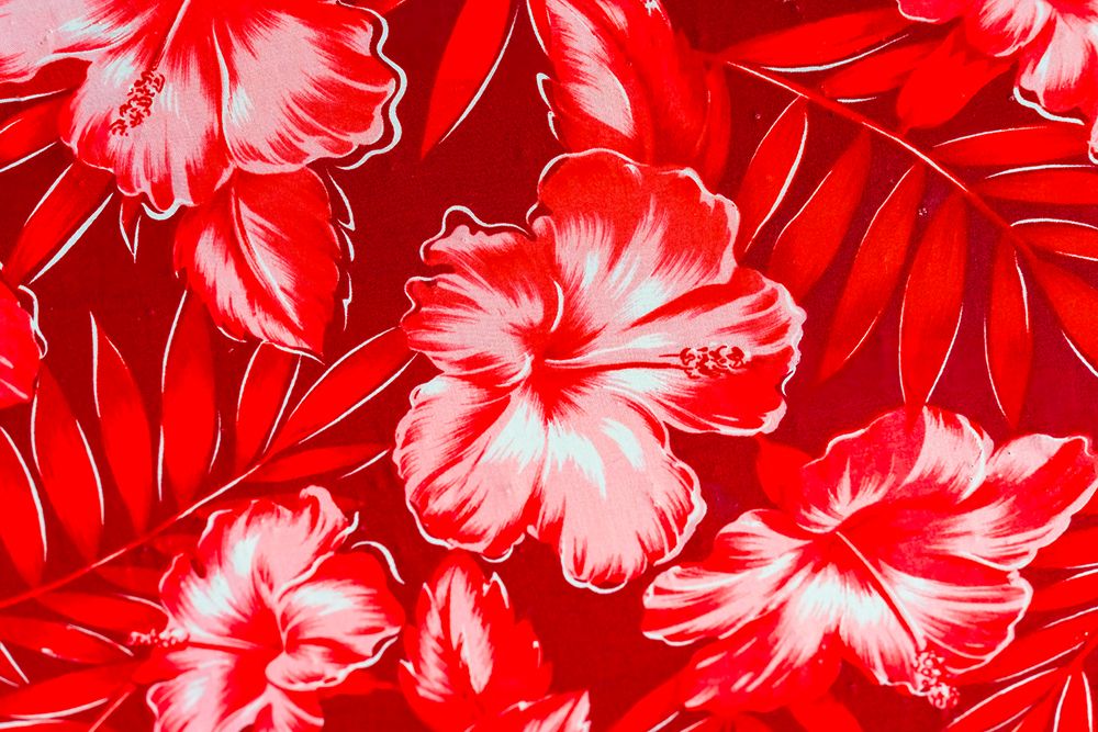 Colorful Polynesian textile, Waikiki, Honolulu, Oahu, Hawaii. art print by William Perry for $57.95 CAD