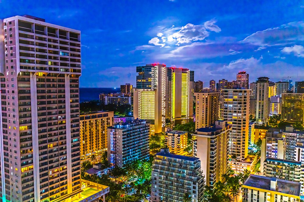 Colorful early morning, Honolulu, Oahu, Hawaii. art print by William Perry for $57.95 CAD