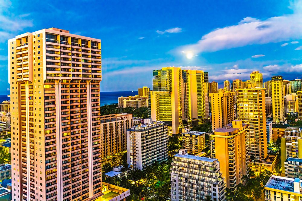 Colorful early morning, Honolulu, Oahu, Hawaii. art print by William Perry for $57.95 CAD