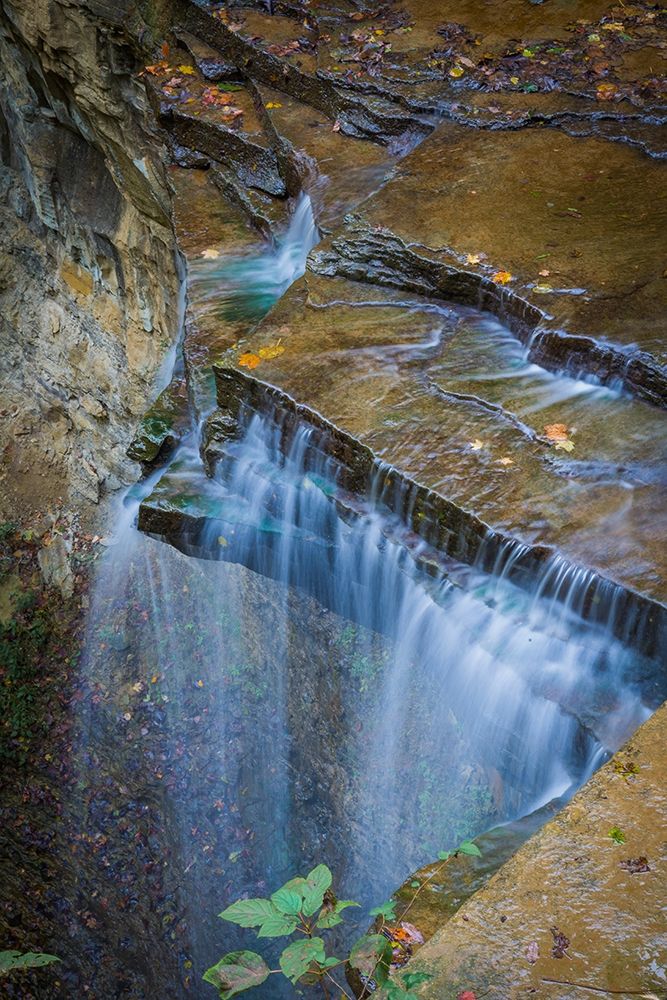 Rocky Ledges with Waterfall in Clifty Creek Park-Indiana art print by Anna Miller for $57.95 CAD