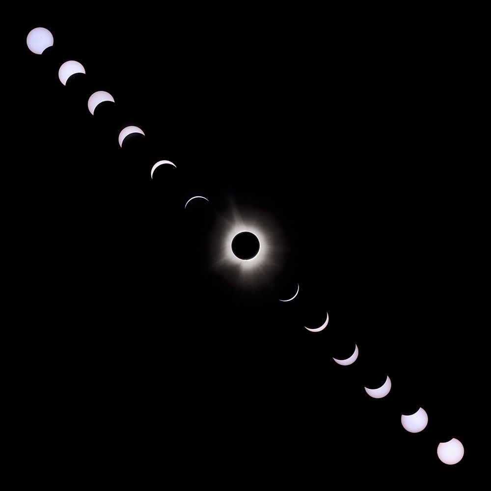 USA, Indiana, Carmel. Composite of total solar eclipse progression. art print by Jaynes Gallery for $57.95 CAD