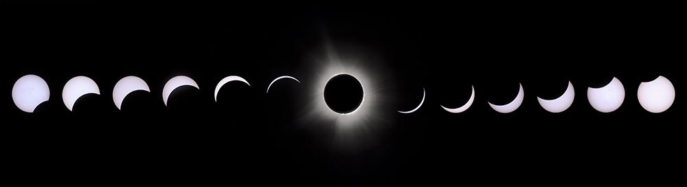 USA, Indiana, Carmel. Composite of total solar eclipse progression. art print by Jaynes Gallery for $57.95 CAD