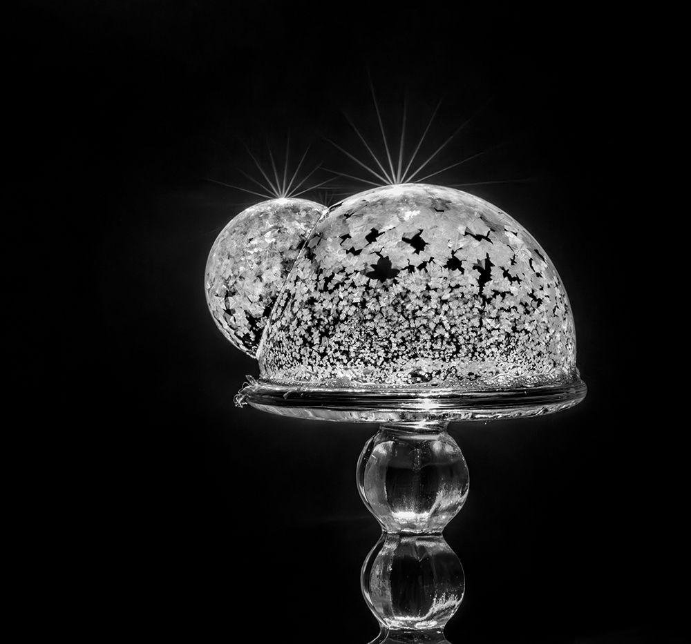 USA, Indiana, Carmel. Frozen soap bubbles with starbursts on wine glass base. art print by Jaynes Gallery for $57.95 CAD