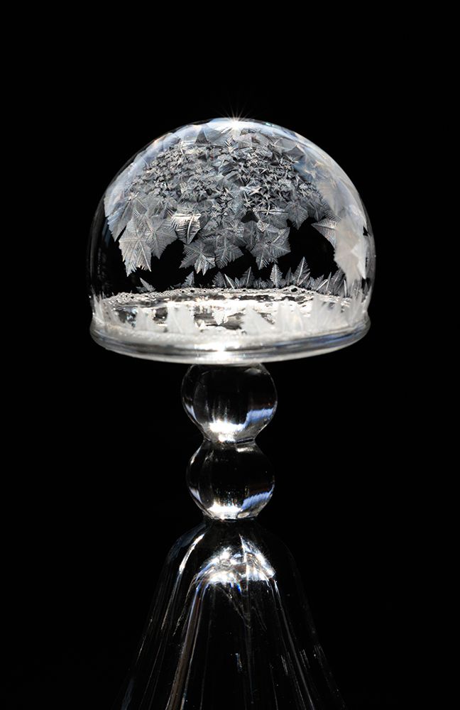 USA, Indiana, Carmel. Frozen soap bubble on wine glass base. art print by Jaynes Gallery for $57.95 CAD