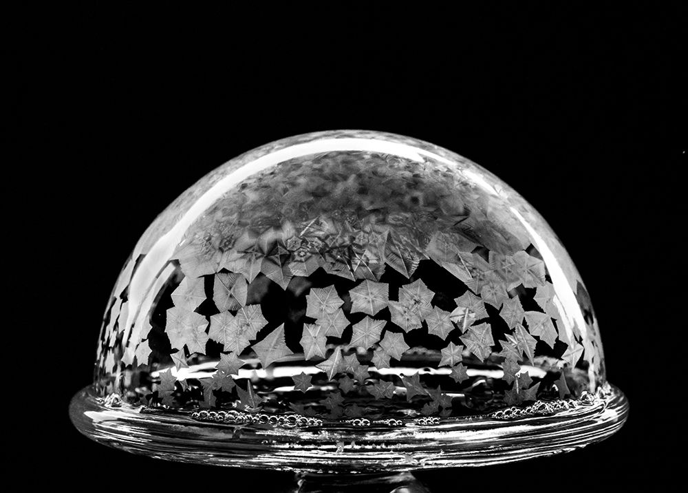 USA, Indiana, Carmel. Frozen soap bubbles on wine glass base. art print by Jaynes Gallery for $57.95 CAD