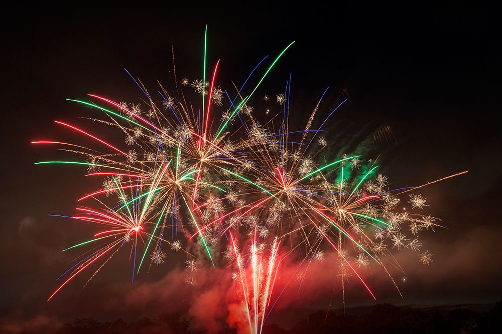 USA, Indiana, Carmel. July 4th fireworks. art print by Jaynes Gallery for $57.95 CAD