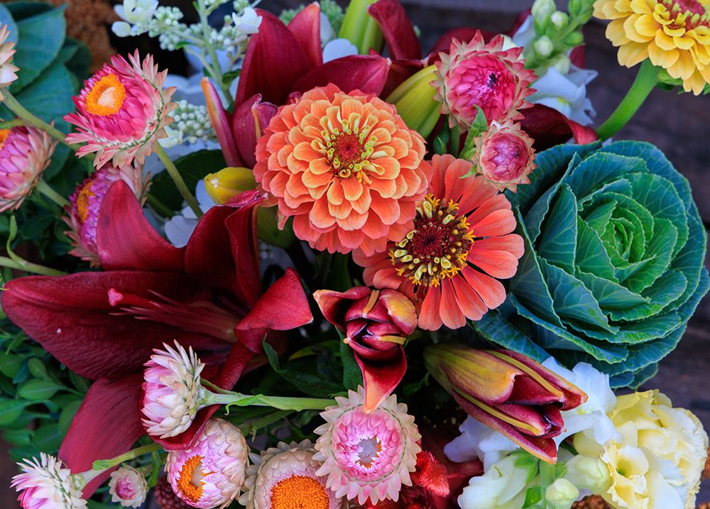USA, Indiana, Fishers. A bouquet of colorful flowers. art print by Jaynes Gallery for $57.95 CAD
