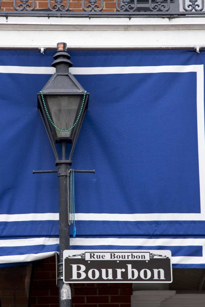 Louisiana, New Orleans Bourbon Street lamppost art print by Wendy Kaveney for $57.95 CAD