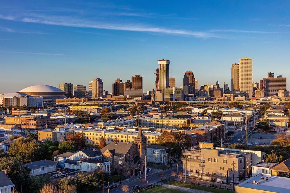 View of the city skyline from the rooftop bar at the Ponchartrain Hotel in New Orleans-Louisiana-USA art print by Chuck Haney for $57.95 CAD