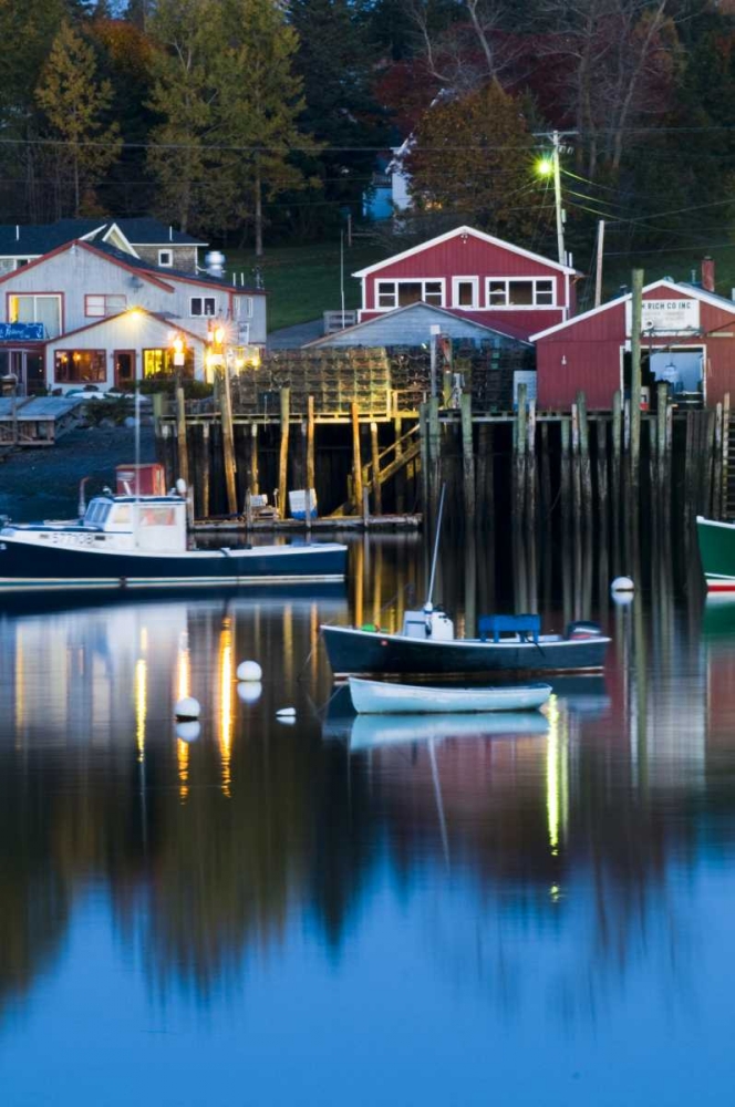 USA, Maine, Bernard Bernard harbor at twilight art print by Nancy Rotenberg for $57.95 CAD