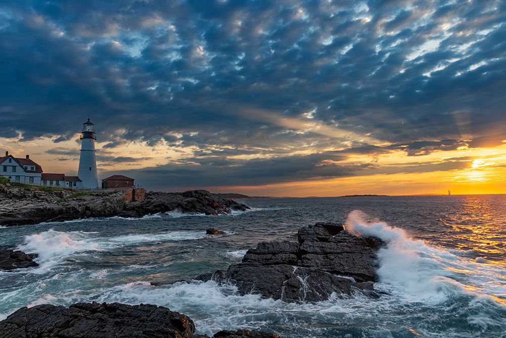 Sunrise at Portland Head Lighthouse in Portland-Maine-USA art print by Chuck Haney for $57.95 CAD