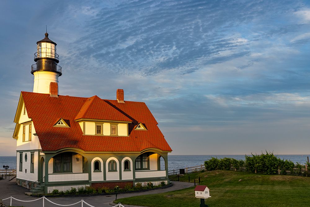 Sunset at Portland Head Lighthouse in Portland-Maine-USA art print by Chuck Haney for $57.95 CAD